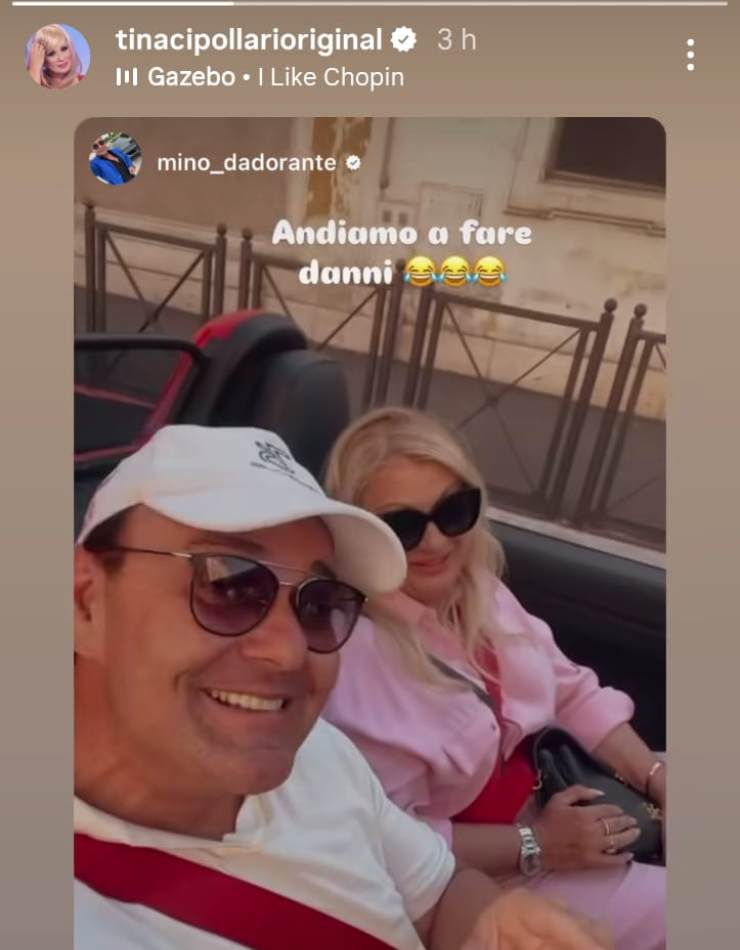 tina cipollari e cosimo dadorante su Instagram
