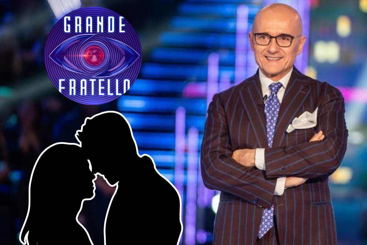 alfonso signorini logo gf e sagoma coppia